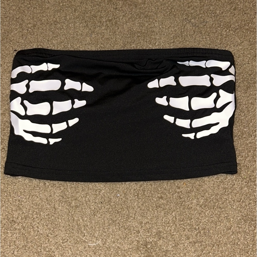 size S, black, skeleton tube top